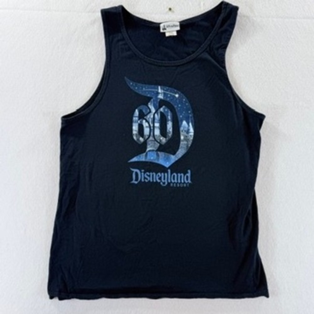 Disney Parks Tank Top Adult Medium Navy Blue Disneyland 60th Anniversary Retro